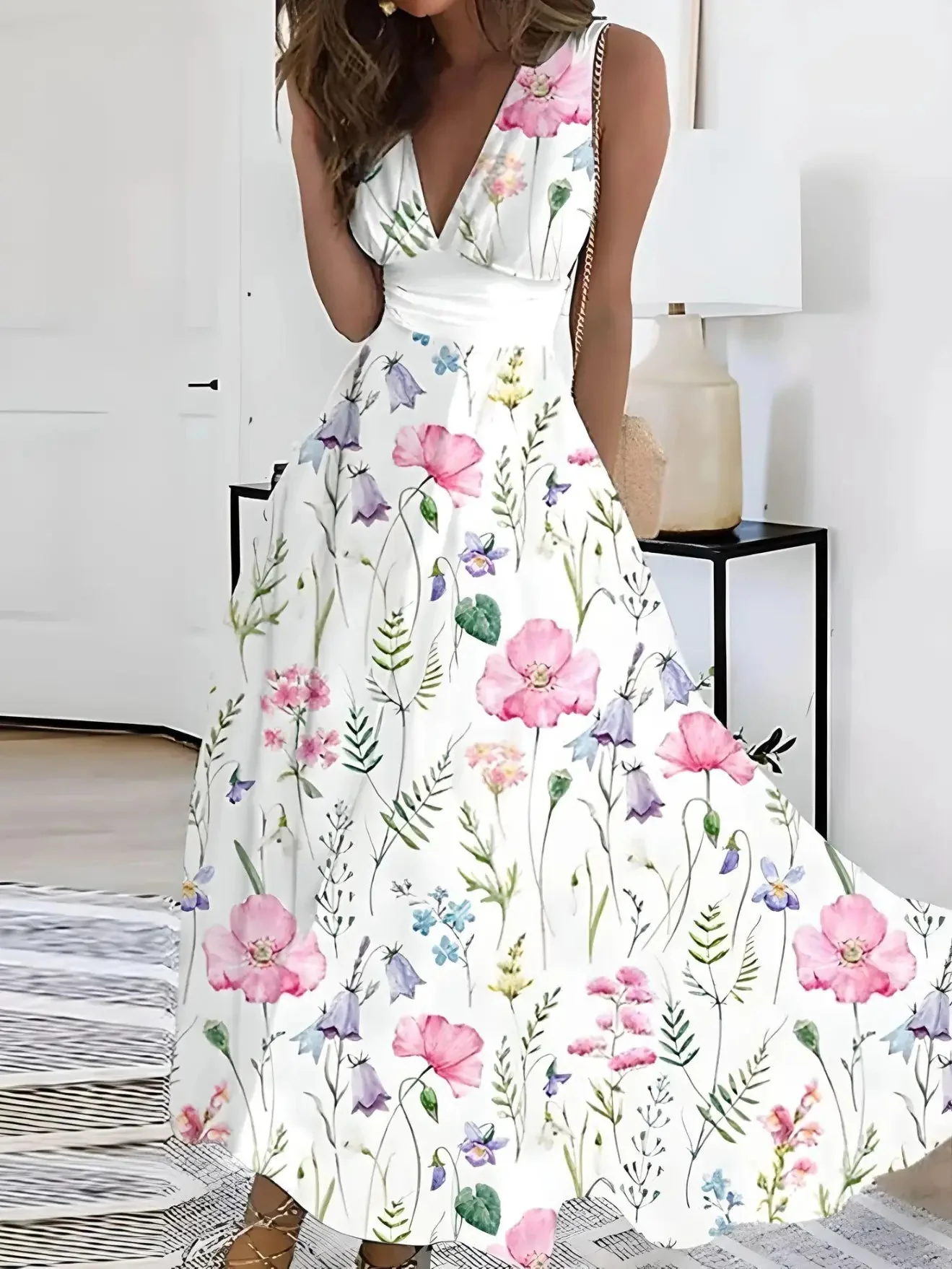 Sophie - Robe à Imprimé Floral Et Col En V - Image 3